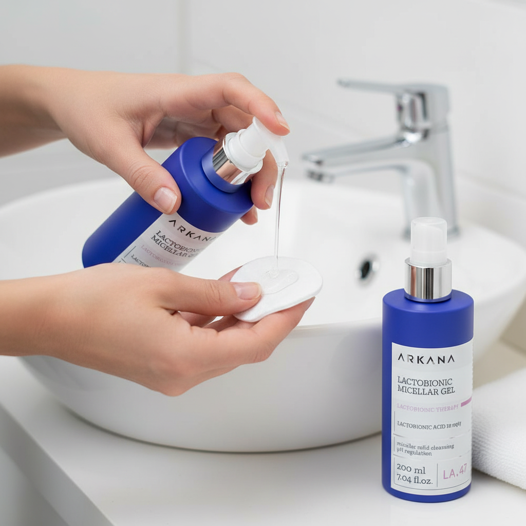 Aplikacja żelu Arkana Lactobionic Micellar