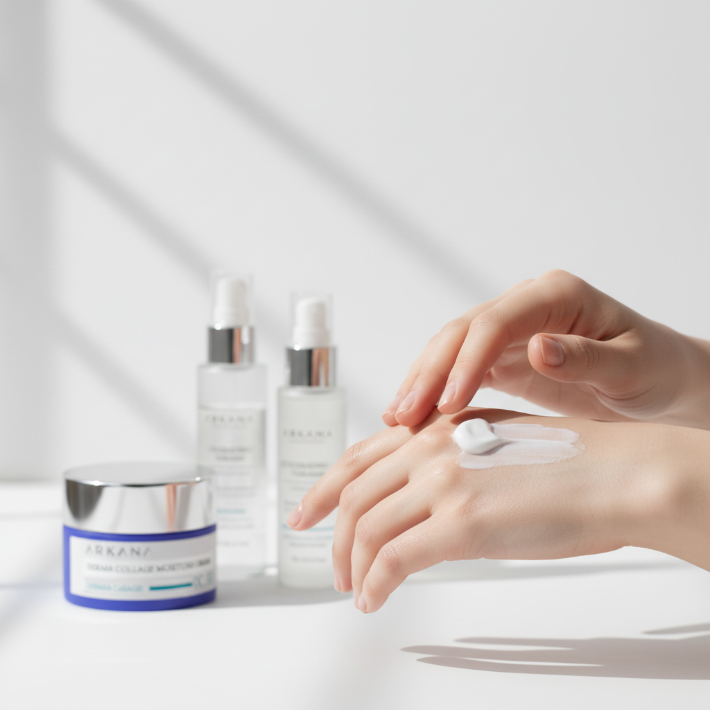 Aplikacja kremu Arkana DermaCollAGE
