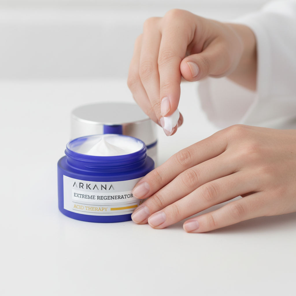 Aplikacja kremu Arkana Extreme Regenerator