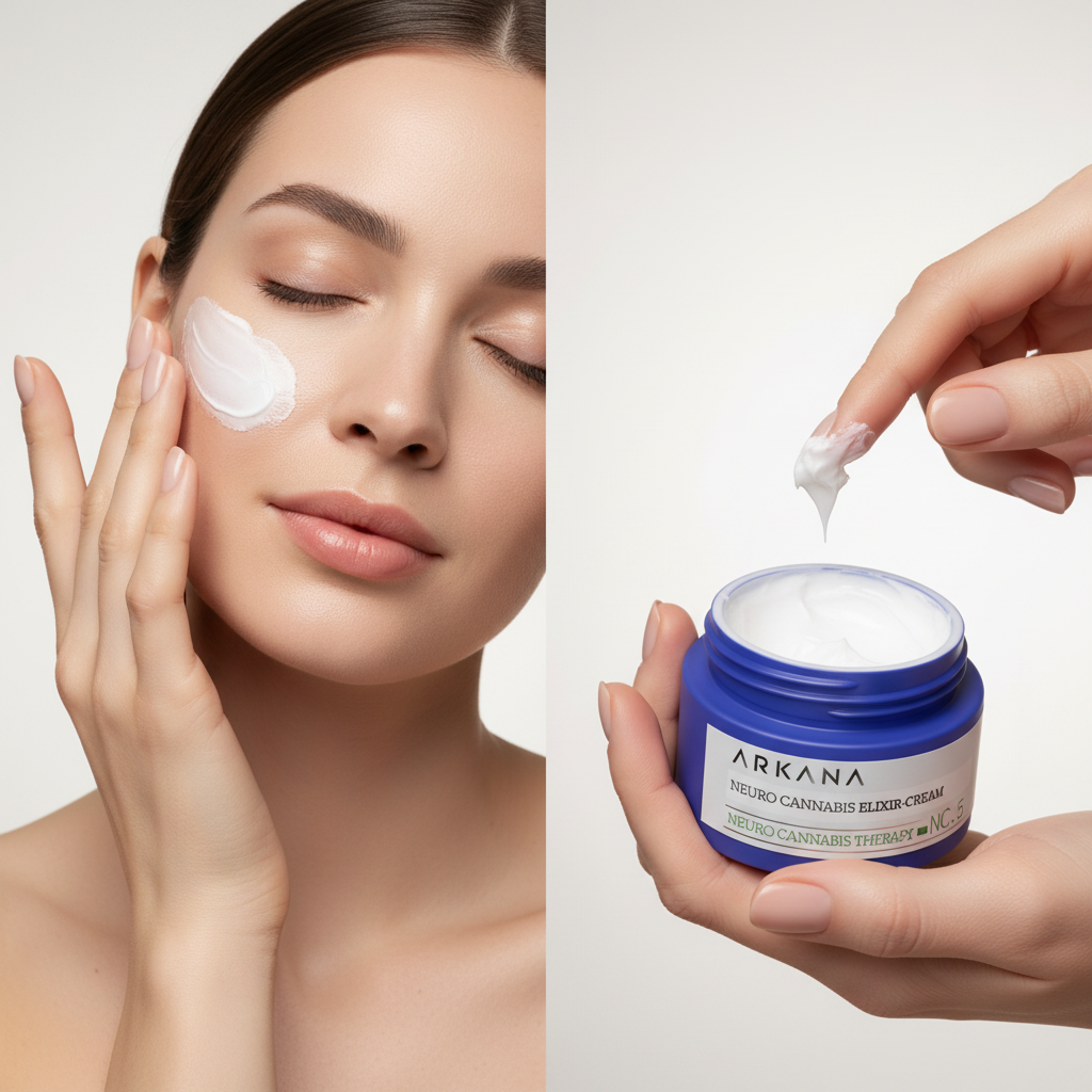 Aplikacja kremu Arkana Neuro Cannabis