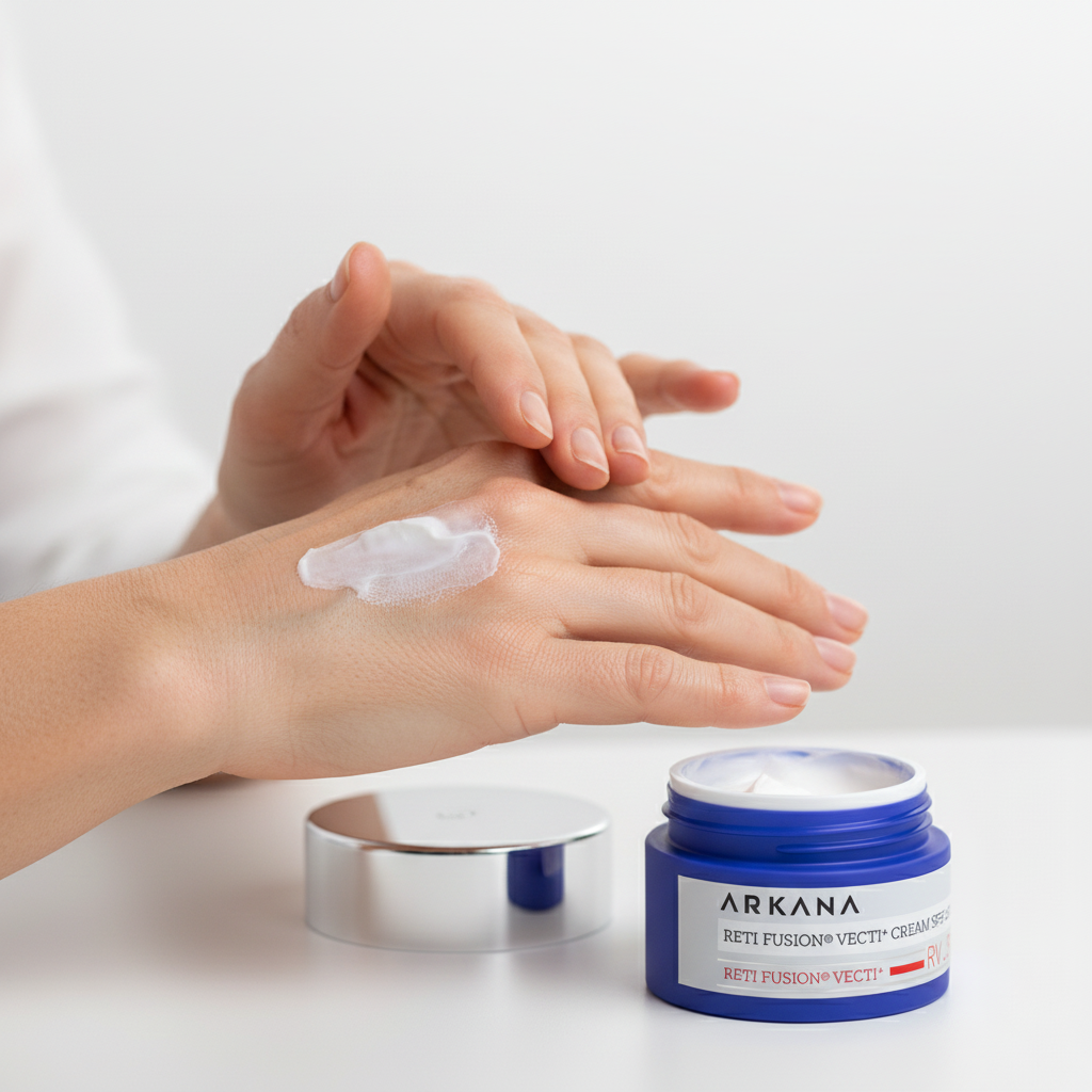 Aplikacja kremu Arkana Reti Fusion