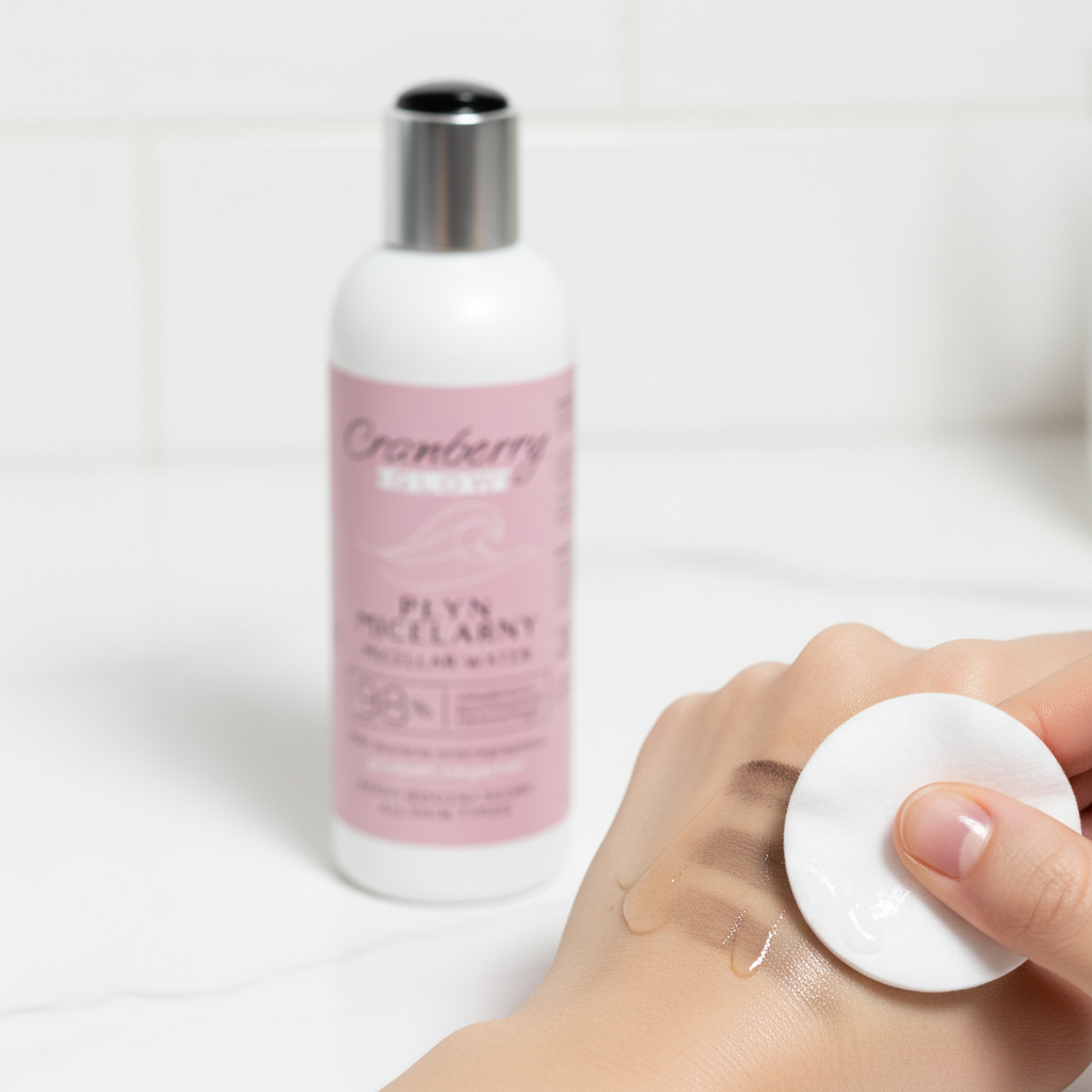 Aplikacja płynu micelarnego Cranberry Glow