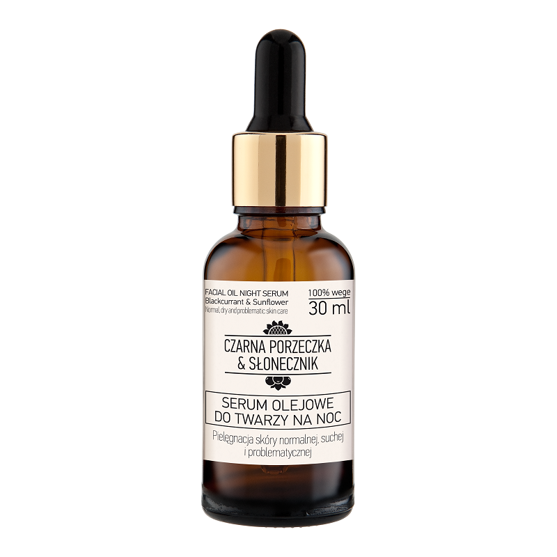 Serum olejowe do twarzy na noc Czarna porzeczka & Słonecznik 30 ml