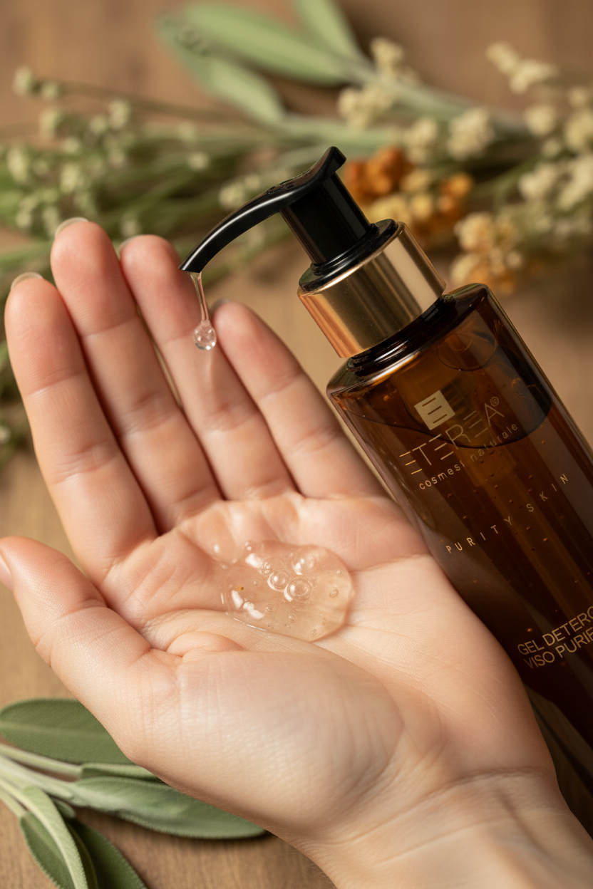 Zbliżenie na delikatny żel oczyszczający