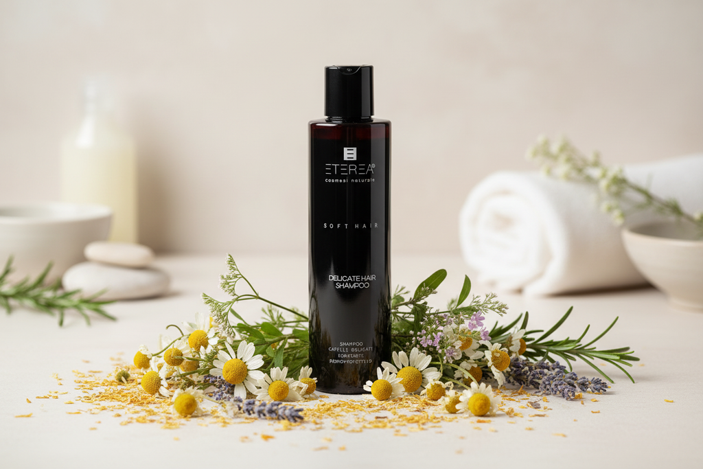 Zdjęcie lifestyle z naturalnymi składnikami kojącymi